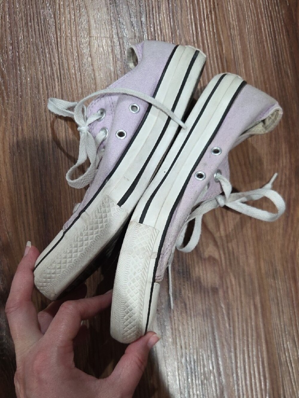 Converse Low-Top Canvas Sneakers in Light Lavender and White - Picture 7 of 7